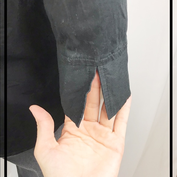 GEMILLI Black, Collared Blouse 3/4 Sleeve Size M - Picture 5 of 7